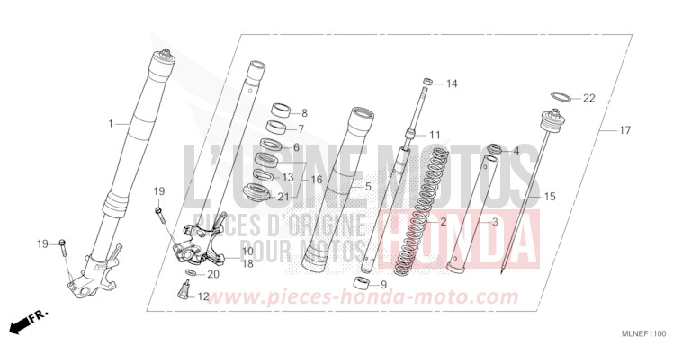 GABEL, VORNE (1) von Africa Twin MAT BALLISTIC BLACK METALLIC (NHA86) von 2025